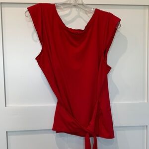 Anthropologie Red Sleeveless Tie-Front Tank